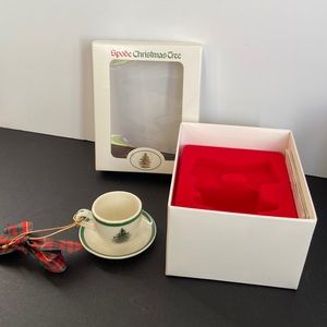 Spode Christmas Tree Cup & Saucer Ornament MIB